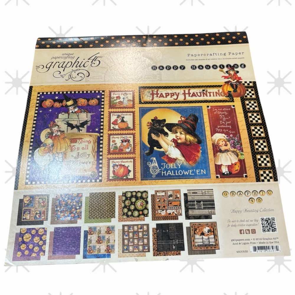 Graphic 45 Happy Haunting Collection Scrapbook Paper